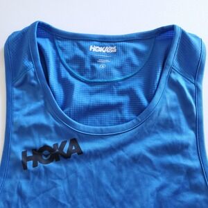 New Hoka One One Mens Small Running Singlet Tank Top Blue NWT
